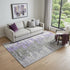 9' X 12' Purple Gray And Ivory Abstract Washable Area Rug With UV Protection