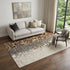 9' X 12' Ivory Gray And Gold Abstract Distressed Washable Area Rug With UV Protection