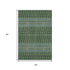 9' X 12' Olive Green Blue And Ivory Tribal Washable Area Rug With UV Protection