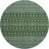 9' X 12' Olive Green Blue And Ivory Tribal Washable Area Rug With UV Protection