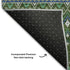 9' X 12' Olive Green Blue And Ivory Tribal Washable Area Rug With UV Protection