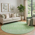 9' X 12' Artichoke Green Gold And Ivory Tribal Washable Area Rug With UV Protection