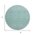 9' X 12' Aqua And Ivory Tribal Washable Area Rug With UV Protection