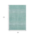 9' X 12' Aqua And Ivory Tribal Washable Area Rug With UV Protection