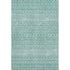 9' X 12' Aqua And Ivory Tribal Washable Area Rug With UV Protection