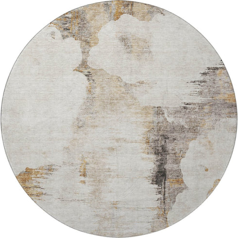 9' X 12' Beige Gray And Ivory Abstract Washable Area Rug With UV Protection