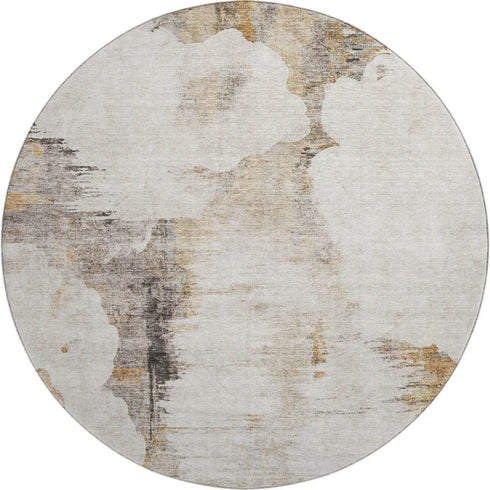 9' X 12' Beige Gray And Ivory Abstract Washable Area Rug With UV Protection
