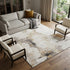 9' X 12' Beige Gray And Ivory Abstract Washable Area Rug With UV Protection