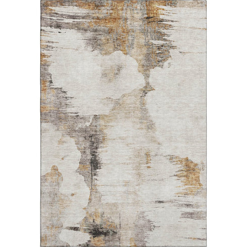9' X 12' Beige Gray And Ivory Abstract Washable Area Rug With UV Protection