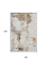 9' X 12' Beige Gray And Ivory Abstract Washable Area Rug With UV Protection