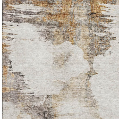 9' X 12' Beige Gray And Ivory Abstract Washable Area Rug With UV Protection