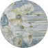 9' X 12' Blue Ivory And Gold Floral Washable Area Rug With UV Protection