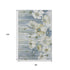 9' X 12' Blue Ivory And Gold Floral Washable Area Rug With UV Protection