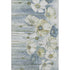9' X 12' Blue Ivory And Gold Floral Washable Area Rug With UV Protection