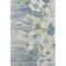 9' X 12' Blue Ivory And Gold Floral Washable Area Rug With UV Protection