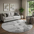 9' X 12' Gray And Silver Floral Washable Area Rug With UV Protection