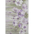 9' X 12' Purple Green And Ivory Floral Washable Area Rug With UV Protection