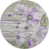 9' X 12' Purple Green And Ivory Floral Washable Area Rug With UV Protection