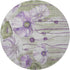 9' X 12' Purple Green And Ivory Floral Washable Area Rug With UV Protection