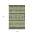 9' X 12' Olive Green Gray And Ivory Southwestern Washable Area Rug With UV Protection