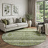9' X 12' Olive Green Gray And Ivory Southwestern Washable Area Rug With UV Protection