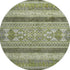 9' X 12' Olive Green Gray And Ivory Southwestern Washable Area Rug With UV Protection