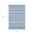 5' X 8' Sky Blue And Ivory Southwestern Washable Area Rug With UV Protection