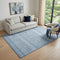5' X 8' Sky Blue And Ivory Southwestern Washable Area Rug With UV Protection