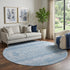 5' X 8' Sky Blue And Ivory Southwestern Washable Area Rug With UV Protection