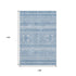 5' X 8' Sky Blue And Ivory Southwestern Washable Area Rug With UV Protection