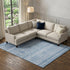 5' X 8' Sky Blue And Ivory Southwestern Washable Area Rug With UV Protection