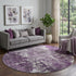 9' X 12' Eggplant And Ivory Abstract Washable Area Rug With UV Protection