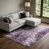 9' X 12' Eggplant And Ivory Abstract Washable Area Rug With UV Protection