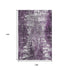 9' X 12' Eggplant And Ivory Abstract Washable Area Rug With UV Protection
