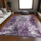 9' X 12' Eggplant And Ivory Abstract Washable Area Rug With UV Protection