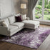 9' X 12' Eggplant And Ivory Abstract Washable Area Rug With UV Protection