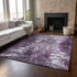 9' X 12' Eggplant And Ivory Abstract Washable Area Rug With UV Protection