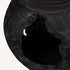 14" Black Solid Wood Table Vase With Sculptural Details