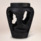 18" Black Solid Wood Modern Abstract Table Vase With Sculptural Details