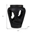 18" Black Solid Wood Modern Abstract Table Vase With Sculptural Details