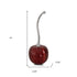 14" Red And Silver Aluminum Cherry Tabletop Sculpture