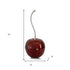 21" Red And Silver Aluminum Cherry Tabletop Sculpture