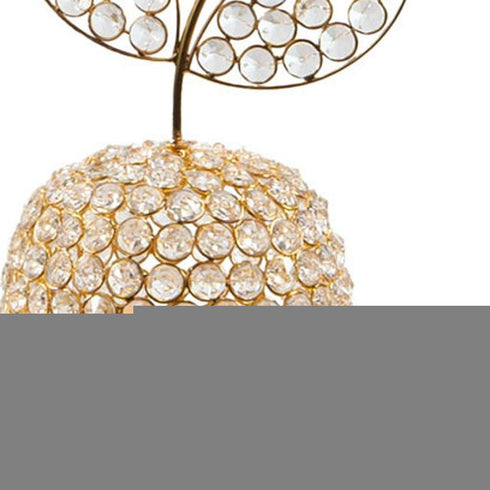 18" Gold Aluminum And Faux Crystal Decorative Pear