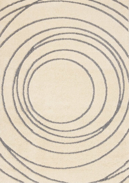 8' X 11' Cream And Gray Abstract Area Rug