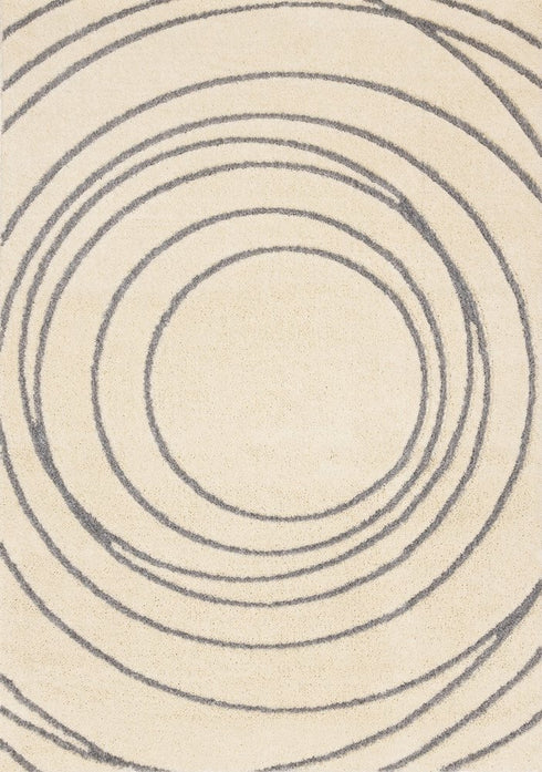 8' X 11' Cream And Gray Abstract Area Rug