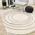 8' X 11' Cream And Gray Abstract Area Rug