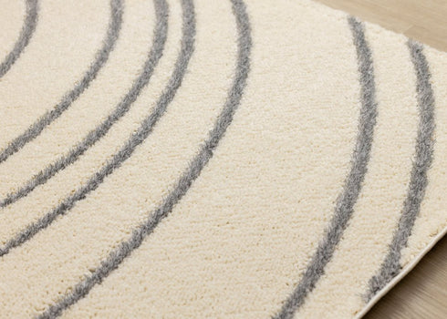 8' X 11' Cream And Gray Abstract Area Rug