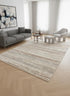 8' X 11' White And Orange Abstract Area Rug