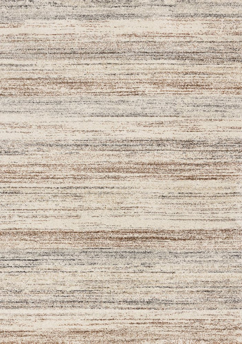 8' X 11' White And Orange Abstract Area Rug