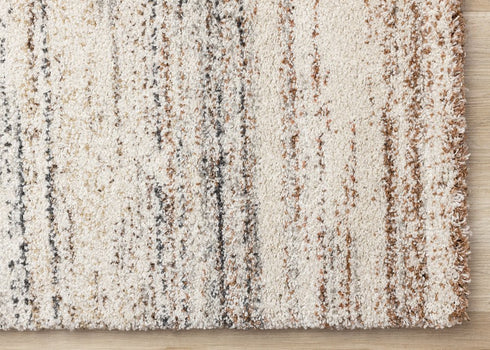 8' X 11' White And Orange Abstract Area Rug